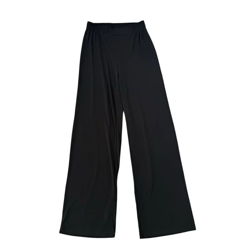 IMAN Global Chic Runway Jersey Pull-On Pant Black size ST NWOT